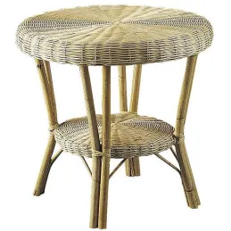 Table d'appoint en manau et moelle de rotin naturelle