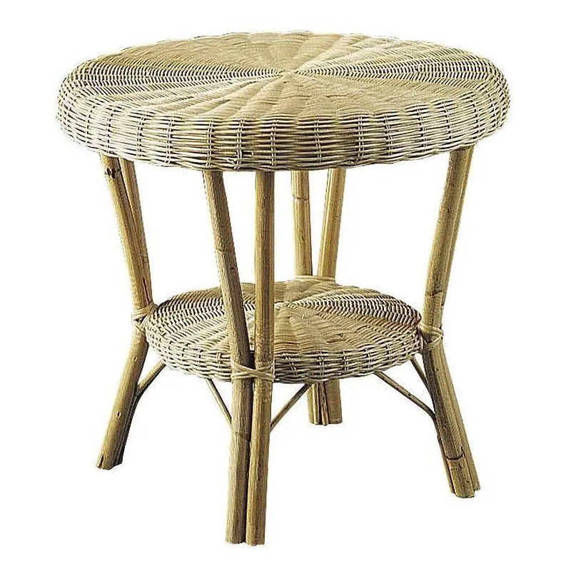 Table d'appoint en manau et moelle de rotin naturelle