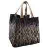Sac de rangement en jute et cuir