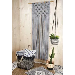 Sac de rangement en jute et cuir