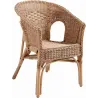 Fauteuil en rotin patiné marron Léa