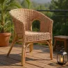 Fauteuil en rotin patiné marron Léa
