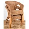 Fauteuil en rotin patiné marron Léa