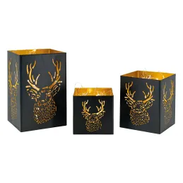 Photophore carré tête de cerf (Lot de 3)