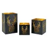 Photophore carré tête de cerf (Lot de 3)
