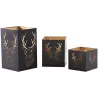 Photophore carré tête de cerf (Lot de 3)