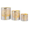 Photophores en métal gris Arbre de vie (Lot de 3)