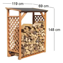 Abri bûches en bois coloris miel
