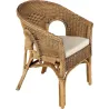 Fauteuil avec coussin en moelle de rotin Galep
