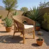 Fauteuil avec coussin en moelle de rotin Galep