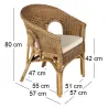 Fauteuil avec coussin en moelle de rotin Galep