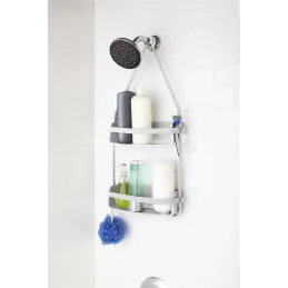 Support accessoires de douche 2 étagères Flex