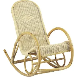 Fauteuil Rocking en manau et moelle de rotin naturelle Tipi