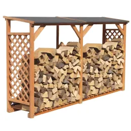 Abri bûches en bois coloris miel