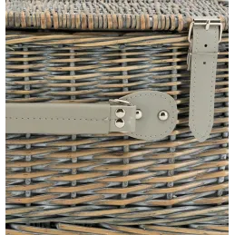 Panier pique-nique osier gris avec compartiment isotherme