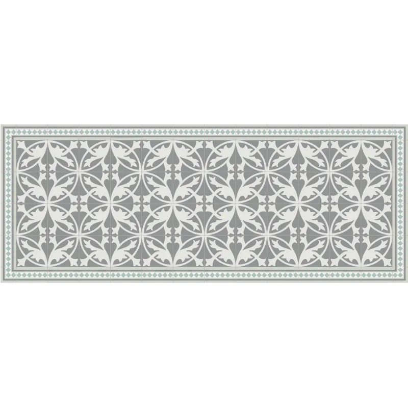 Tapis intérieur extérieur en vinyle carreaux de ciment feuilles