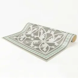 Tapis intérieur extérieur en vinyle carreaux de ciment feuilles