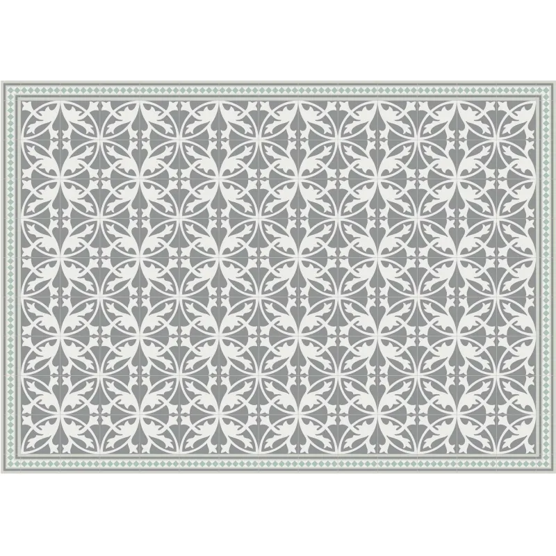 Tapis intérieur extérieur en vinyle carreaux de ciment feuilles