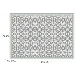 Tapis intérieur extérieur en vinyle carreaux de ciment feuilles