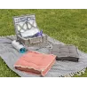 Panier pique-nique osier gris avec compartiment isotherme