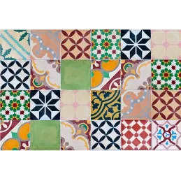 Tapis intérieur extérieur en vinyle mosaique