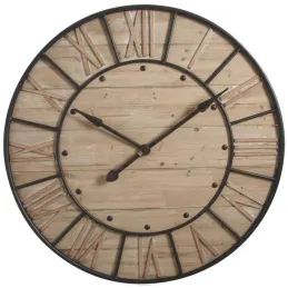Horloge en bois et métal Industrie