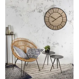 Horloge en bois et métal Industrie