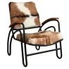Fauteuil métal et peau de chèvre
