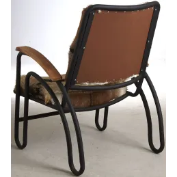 Fauteuil métal et peau de chèvre