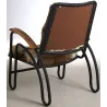 Fauteuil métal et peau de chèvre