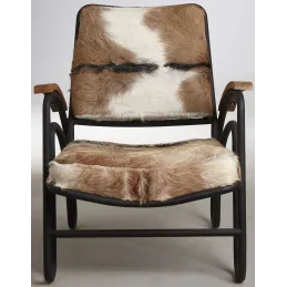 Fauteuil métal et peau de chèvre