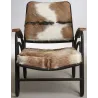 Fauteuil métal et peau de chèvre