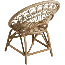 Fauteuil pétale en rotin naturel
