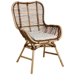 Fauteuil en rotin croco avec coussin Bontang