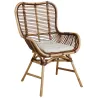 Fauteuil en rotin croco avec coussin Bontang