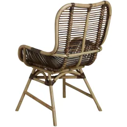 Fauteuil en rotin croco avec coussin Bontang