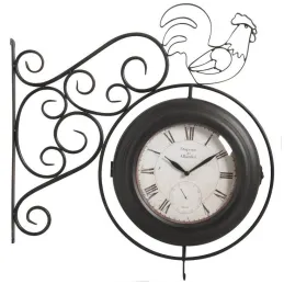 Horloge murale coq double face