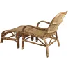 Fauteuil et repose pieds en rotin brut avec écorce