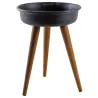 Porte pot en métal et bois