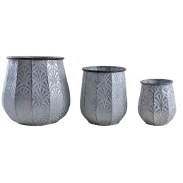 Cache-pots en métal patiné (Lot de 3)