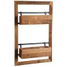 Double jardinière murale en bois Lofty