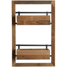 Double jardinière murale en bois Lofty