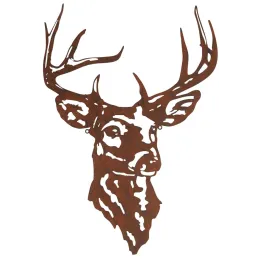 Tête de cerf en métal vieilli