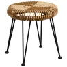 Tabouret soleil en rotin naturel
