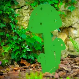 Champignon déco en métal vert