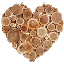 Coeur à suspendre en rondins d'arbre à soie