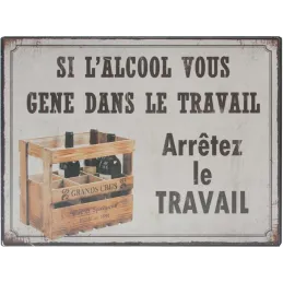 Plaque en métal humour 21 x 15 cm