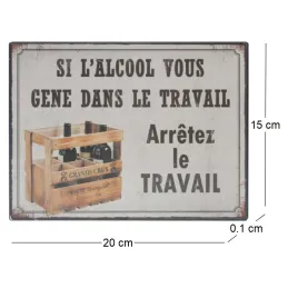 Plaque en métal humour 21 x 15 cm