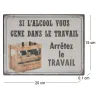 Plaque en métal humour 21 x 15 cm