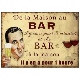Plaque en métal humour 21 x 15 cm